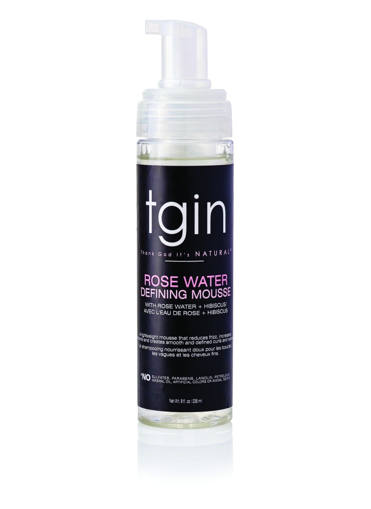 Natural hair products: TGIN rose water defining mousse