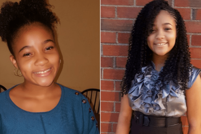 Two photos of Genesee Taylor with natural hair