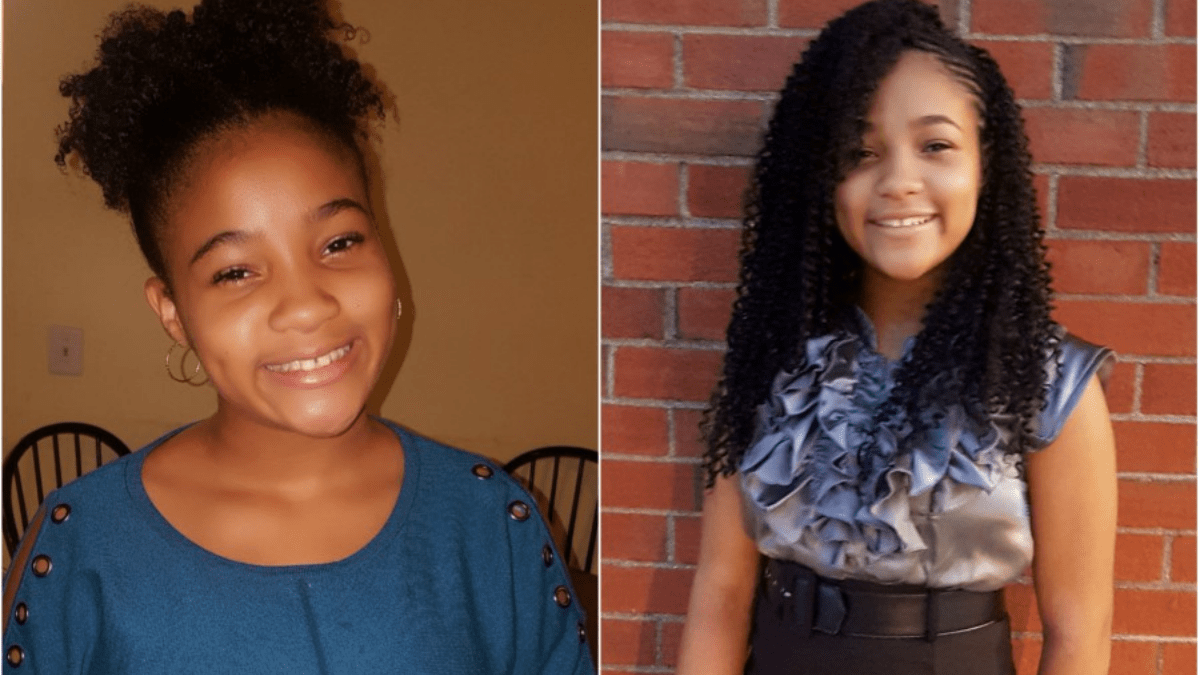 Two photos of Genesee Taylor with natural hair