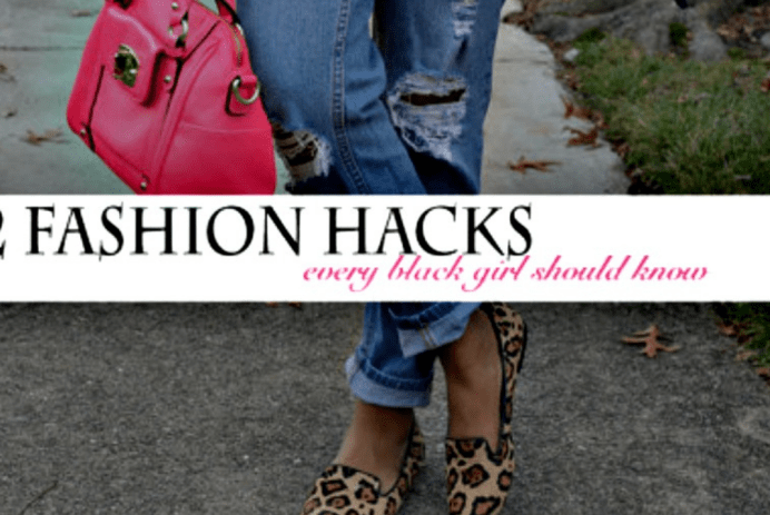 a Black teen girl wearing ripped jeans and holding a pink bag. You can only see the jeans, shoes, and bag in the photo